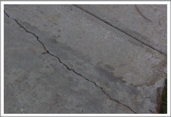 Check for cracks in driveways and sidewalks.